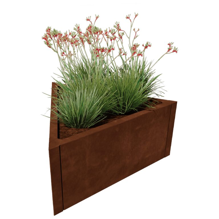 Corten terasest lillekast - Kolmnurk võrdkülgne - 90,6 x 78,3 cm