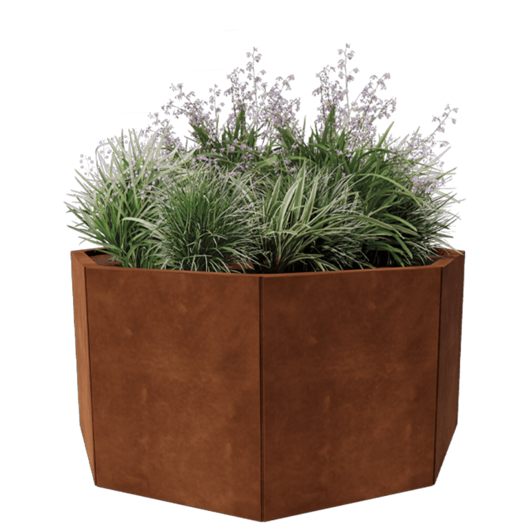 Corten terasest lillekast - Kaheksanurk - 120,7 x 120,7 cm