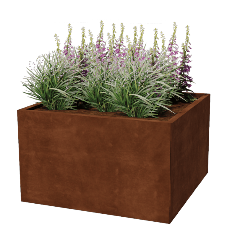 Corten terasest lillekast - Ruut - 100 x 100 cm