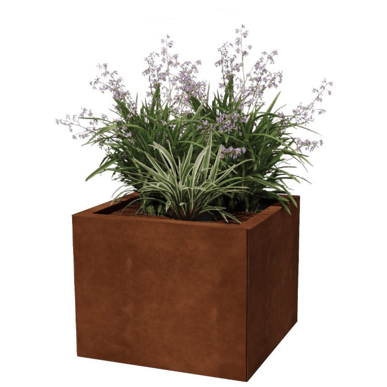 Corten terasest lillekast - Ruut - 50 x 50 cm