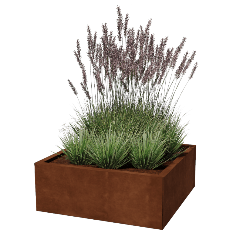 Corten terasest lillekast - Ruut - 80 x 80 cm