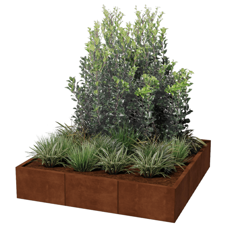 Corten terasest lillekast XXL - Ruut - 150 x 150 cm