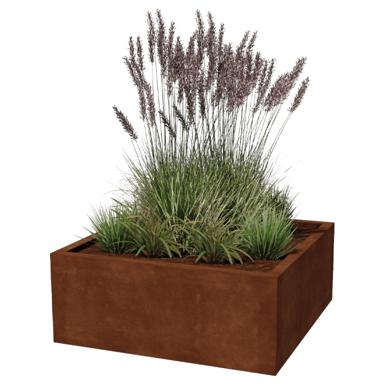 Corten terasest lillekast - Ruut - 100 x 100 x 40 cm - Keevitatud