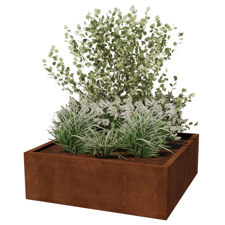 Corten terasest lillekast - Ruut - 120 x 120 x 40 cm - Keevitatud