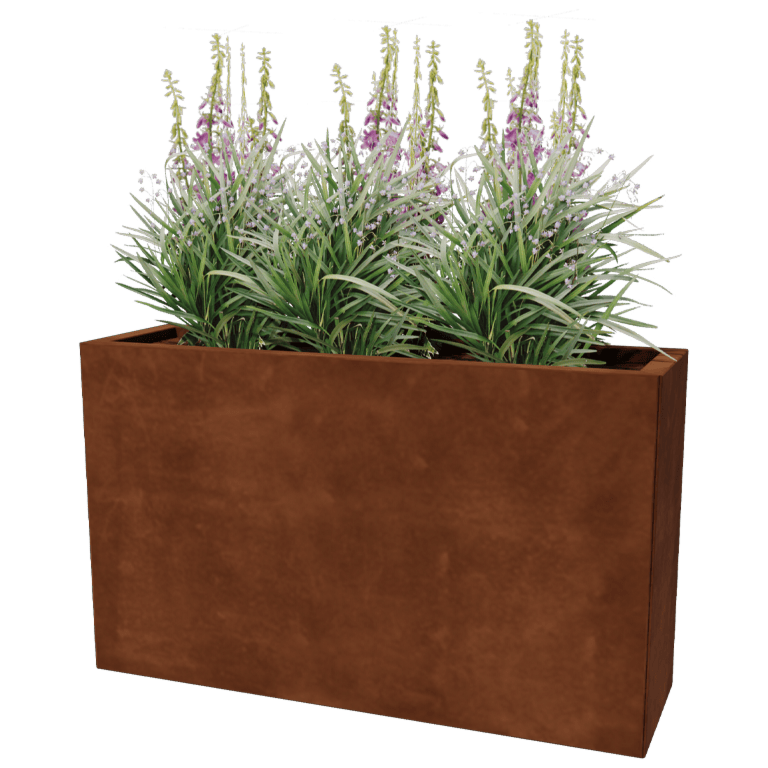 Corten terasest lillekast - Ristkülik - 30 x 100 cm
