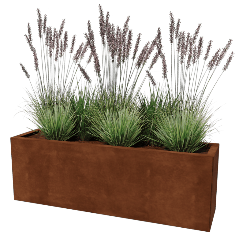 Corten terasest lillekast - Ristkülik - 30 x 120 cm