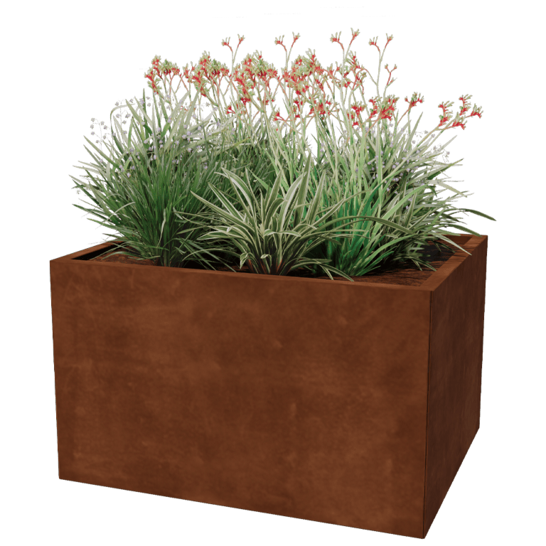 Corten terasest lillekast - Ristkülik - 80 x 100 cm