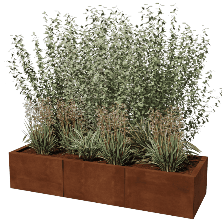 Corten terasest lillekast XXL - Ristkülik - 150 x 50 cm