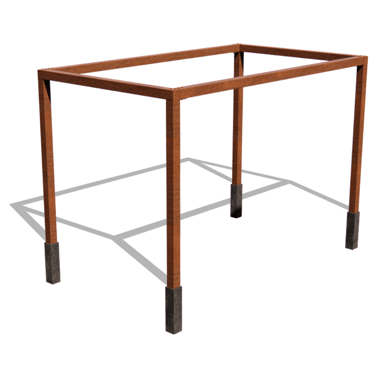 Corten terasest pergola - Ristkülik - 424 x 250 x 230 cm