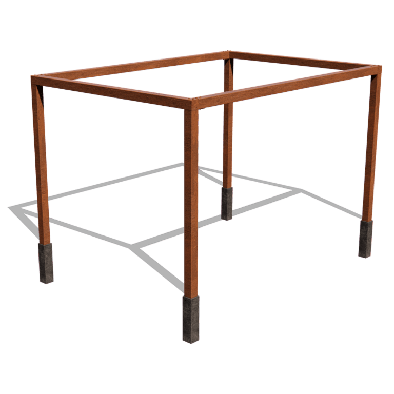 Corten terasest pergola - Ristkülik - 424 x 300 x 230 cm