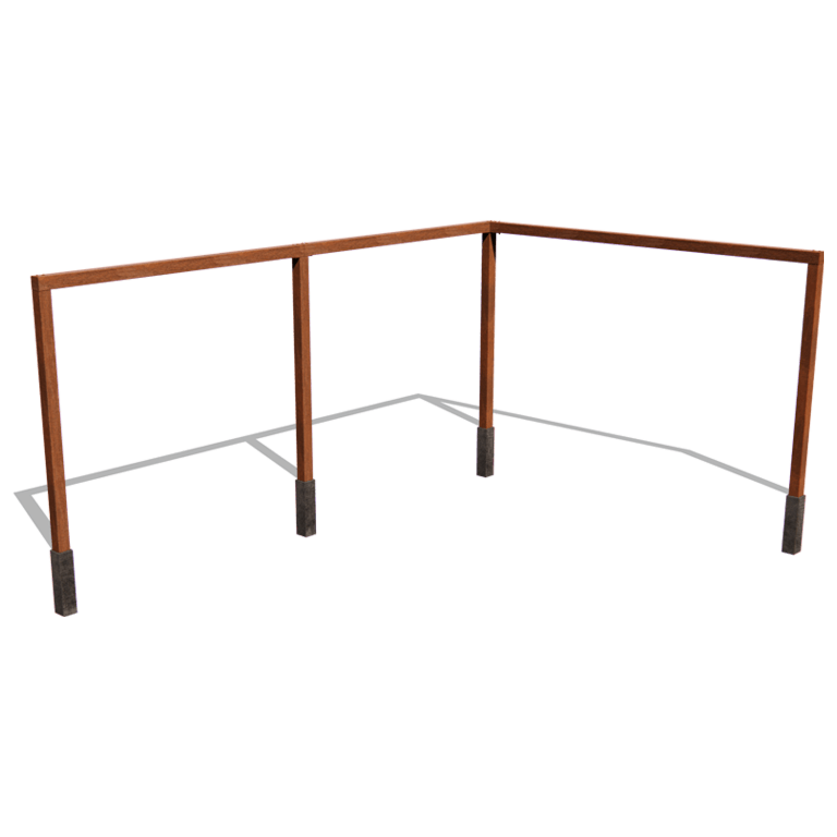 Corten terasest pergola - Nurk - 600 x 412 x 242 cm