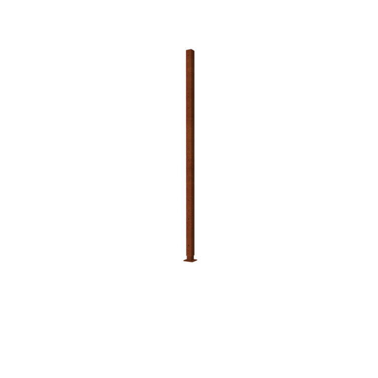 Corten terasest aed H - Nurkpost jalaplaadiga - 190 x 6 x 6 cm