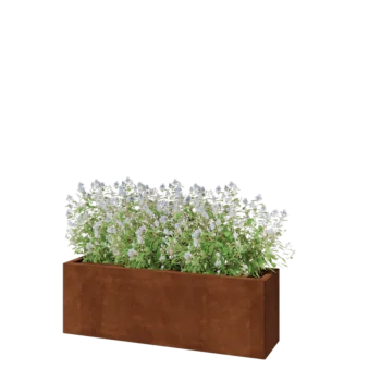 Corten terasest lillekast - Ristkülik - 120 x 30 x 40 cm - Ilma põhjalauata