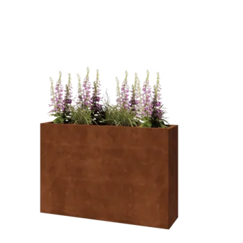 Corten terasest lillekast - Ristkülik - 120 x 30 x 80 cm - Ilma põhjalauata