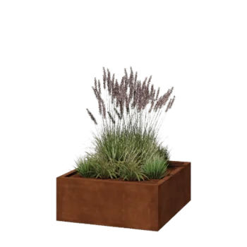 Corten terasest lillekast - Ruut - 100 x 100 x 40 cm - Keevitatud - Ilma põhjalauata