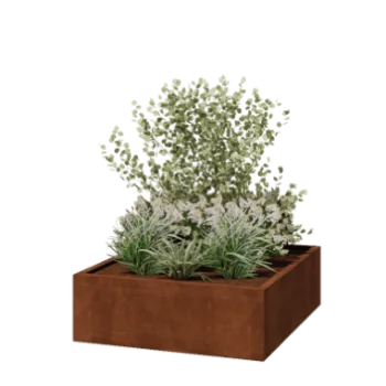 Corten terasest lillekast - Ruut - 120 x 120 x 40 cm - Keevitatud - Ilma põhjalauata
