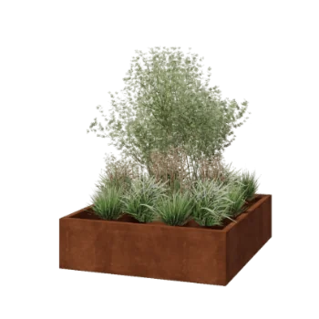 Corten terasest lillekast - Ruut - 140 x 140 x 40 cm - Keevitatud - Ilma põhjalauata