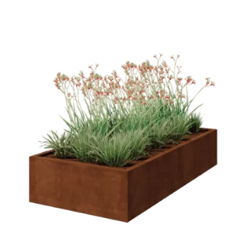 Corten terasest lillekast - Ristkülik - 200 x 100 x 40 cm - Keevitatud - Ilma põhjalauata