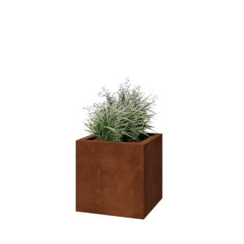 Corten terasest lillekast - Ruut - 50 x 50 x 50 cm - Keevitatud - Põhjalauaga