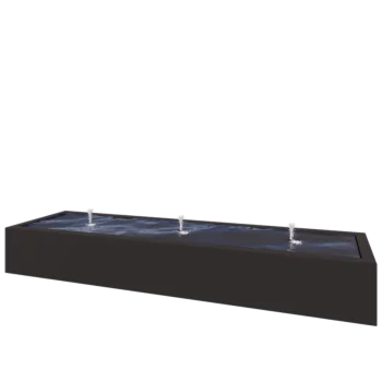 Alumiiniumist purskkaev - Lyra - 300 x 80 x 40 cm - RAL9005 matt (must) - LED-valgustusega
