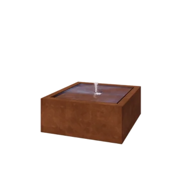 Corten terasest purskkaev - Lyra - 100 x 100 x 40 cm - Ilma LED-valgustus