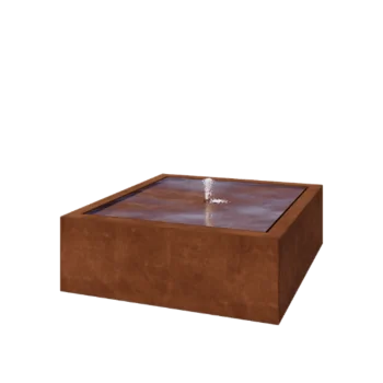 Corten terasest purskkaev - Lyra - 120 x 120 x 40 cm - Ilma LED-valgustus