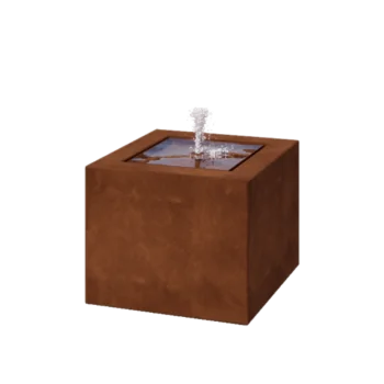 Corten terasest purskkaev - Lyra - 50 x 50 x 40 cm - Ilma LED-valgustus