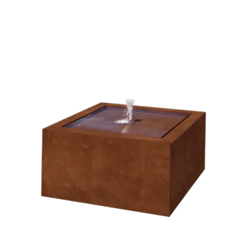 Corten terasest purskkaev - Lyra - 80 x 80 x 40 cm - Ilma LED-valgustus