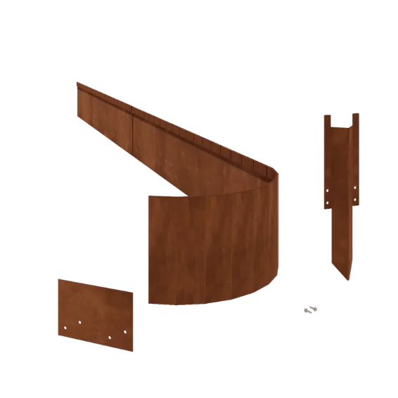 Corten terasest peenraääris - Litsutud FLEX - Kõrgus 23 cm - Täiskomplekt 24 meeter