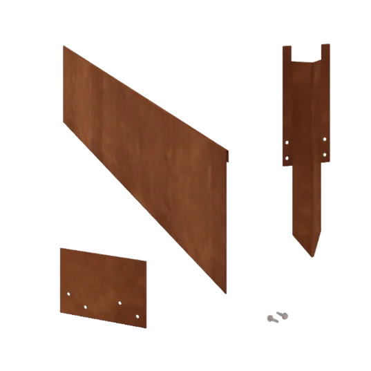 Corten terasest peenraääris - Litsutud - Kõrgus 23 cm - Täiskomplekt 15 meeter