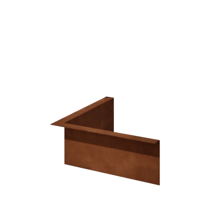 Corten terasest peenraääris - Painutatud - Sisenurk - Kõrgus 12 cm
