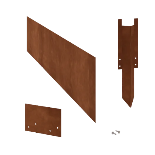 Corten terasest peenraääris - Sirge - Kõrgus 25 cm - Täiskomplekt 15 meeter