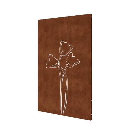 Corten terasest aiapaneel - Tulp sümmeetriline - 120 x 6 x 190 cm