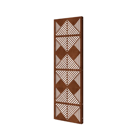Corten terasest aiapaneel - Jooned 3 - 60 x 6 x 190 cm