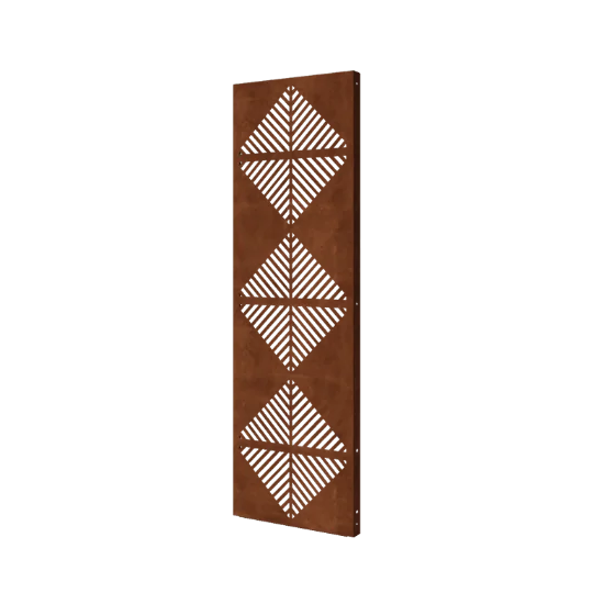 Corten terasest aiapaneel - Jooned 4 - 60 x 6 x 190 cm