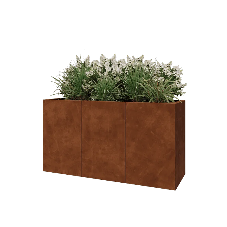 Corten terasest lillekast XXL - Ristkülik - 150 x 50 x 80 cm - Ilma põhjalauata