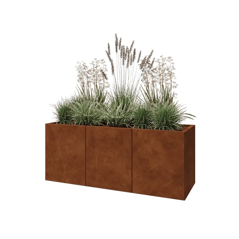 Corten terasest lillekast XXL - Ristkülik - 150 x 50 x 60 cm - Ilma põhjalauata