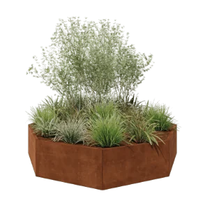 Corten terasest lillekast - Kaheksanurk - 241,4 x 241,4 x 50 cm - Ilma põhjalauata