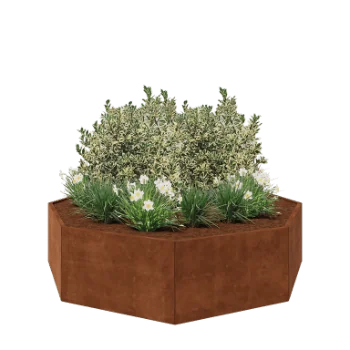 Corten terasest lillekast - Kaheksanurk - 241,4 x 241,4 x 60 cm - Ilma põhjalauata