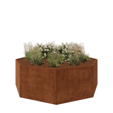 Corten terasest lillekast - Kaheksanurk - 241,4 x 241,4 x 80 cm - Ilma põhjalauata