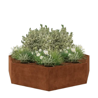 Corten terasest lillekast - Kaheksanurk - 289,7 x 289,7 x 60 cm - Ilma põhjalauata