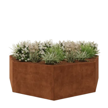 Corten terasest lillekast - Kaheksanurk - 289,7 x 289,7 x 80 cm - Ilma põhjalauata