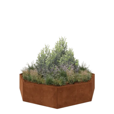 Corten terasest lillekast - Kaheksanurk - 193,1 x 193,1 x 40 cm - Ilma põhjalauata