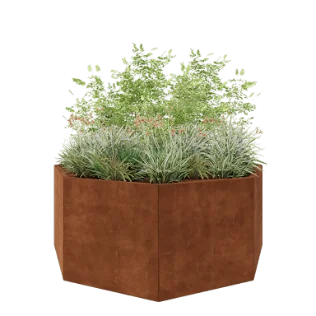 Corten terasest lillekast - Kaheksanurk - 193,1 x 193,1 x 80 cm - Ilma põhjalauata