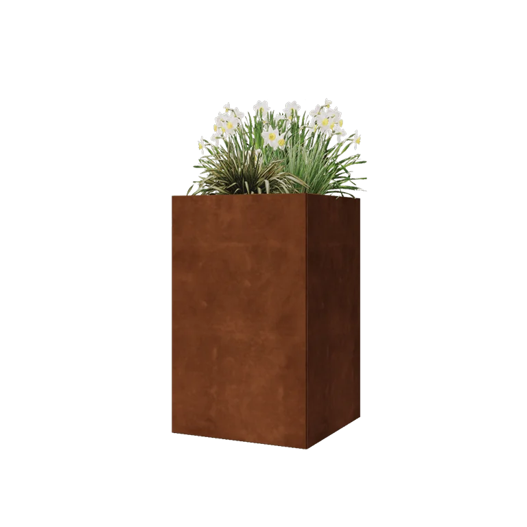 Corten terasest lillekast - Ruut - 50 x 50 x 80 cm - Ilma põhjalauata