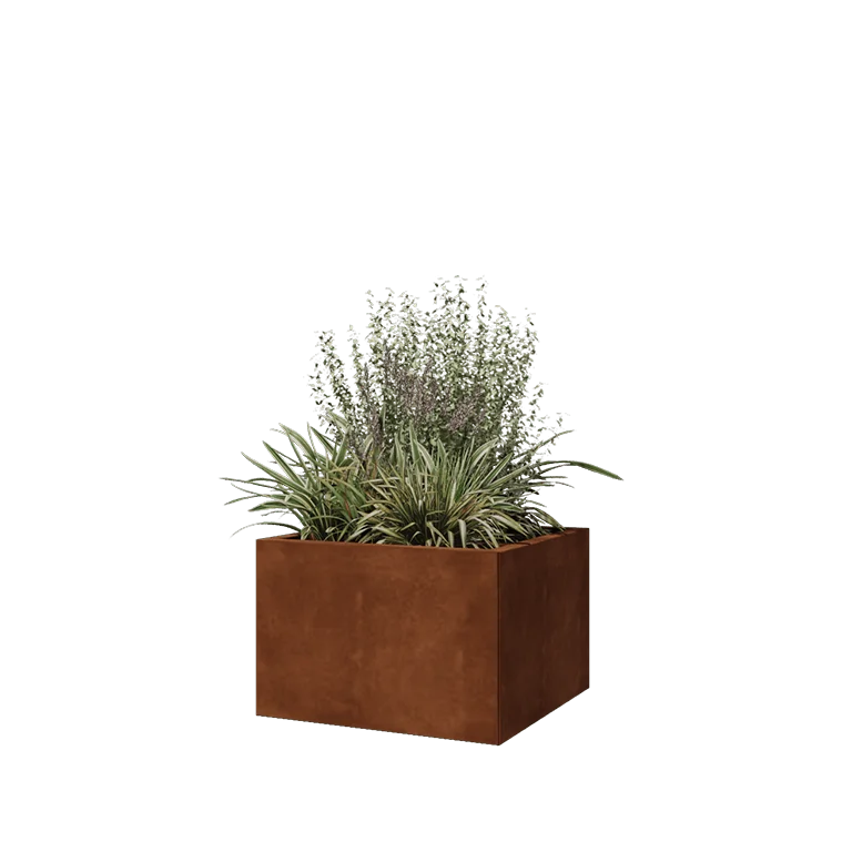 Corten terasest lillekast - Ruut - 60 x 60 x 40 cm - Ilma põhjalauata