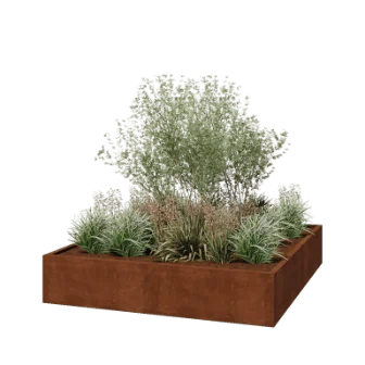 Corten terasest lillekast - Ruut - 200 x 200 x 40 cm - Keevitatud - Ilma põhjalauata