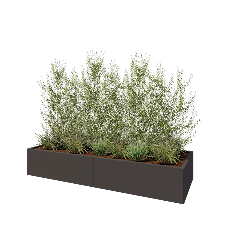 Terasest lillekast XXL - Ristkülik - 240 x 80 x 40 cm - RAL7016 matt (antratsiithall) - Põhjalauaga