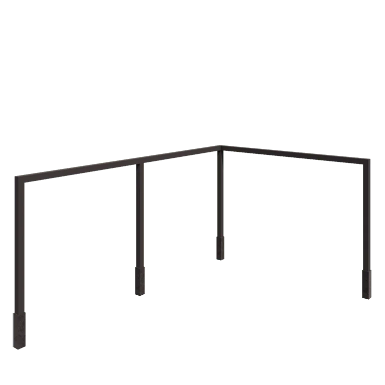 Terasest pergola - Nurk - 600 x 412 x 230 cm - RAL7016 matt (antratsiithall) - Betoonvundamendiga