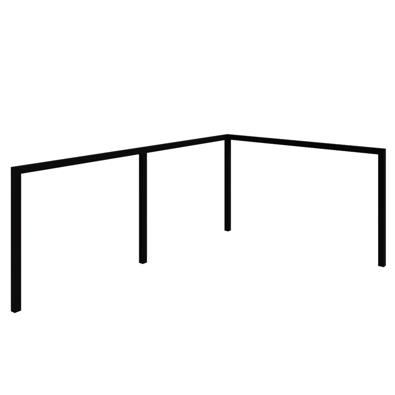 Terasest pergola - Nurk - 600 x 412 x 230 cm - RAL9005 matt (must) - Ilma betoonvundament
